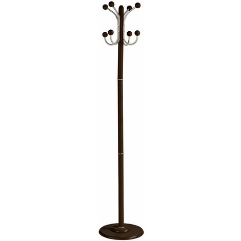 Perchero mod. 406 herrajes cromo satinado lacado wengué, 170 cm(alto)35 cm(ancho)35 cm(largo)