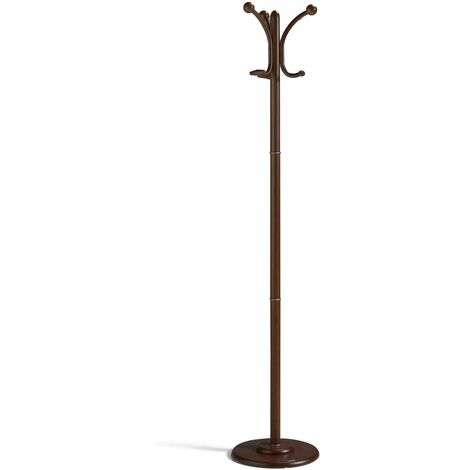 Perchero mod. 409 herrajes en cromo satinado lacado wengué, 170 cm(alto)35 cm(ancho)35 cm(largo)