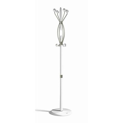 Perchero mod. 424 herrajes en cromo satinado lacado blanco, 184 cm(alto)37 cm(ancho)37 cm(largo)