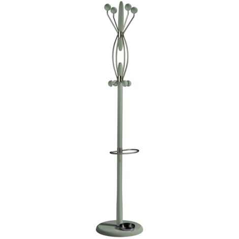 Perchero mod. 425 con paragüero herrajes cromo satinado lacado verde, 184 cm(alto)37 cm(ancho)37 cm(largo)