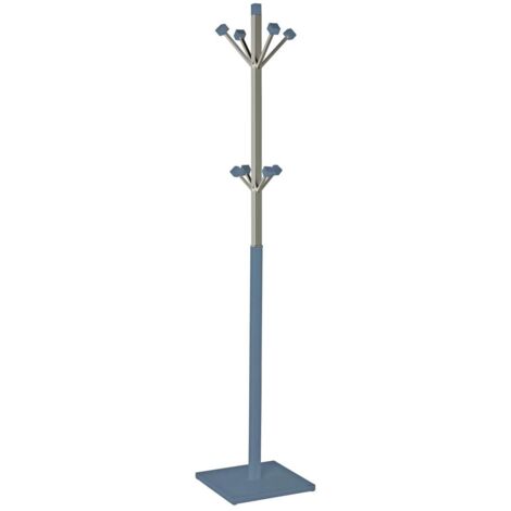 Perchero mod. 429 moderno herrajes cromo satinado lacado azul, 180 cm(alto)34 cm(ancho)34 cm(largo)