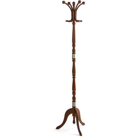 Perchero mod. 442 herrajes en cromo satinado lacado nogal, 175 cm(alto)44 cm(ancho)38 cm(largo)