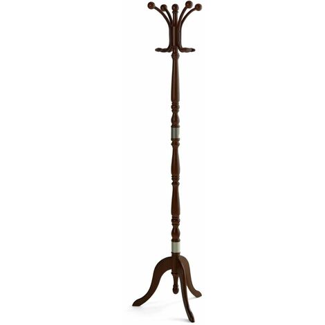 Perchero mod. 442 herrajes en cromo satinado lacado wengué, 175 cm(alto)44 cm(ancho)38 cm(largo)