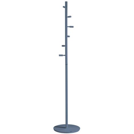 Perchero moderno mod. 401 herrajes cromo satinado lacado azul, 185 cm(alto)35 cm(ancho)35 cm(largo)