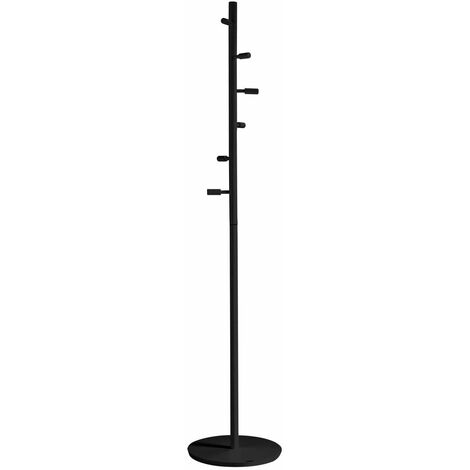 Perchero moderno mod. 401 herrajes cromo satinado lacado negro 185 cm(alto)35 cm(ancho)35 cm(largo)