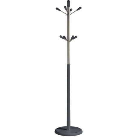 Perchero moderno mod. 414  herrajes cromo satinado lacado azabache, 180 cm(alto)37 cm(ancho)37 cm(largo)
