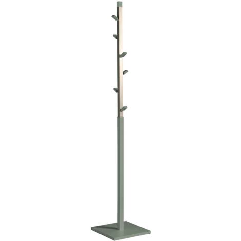 Perchero moderno mod. 428 herrajes en cromo satinado lacado verde, 180 cm(alto)34 cm(ancho)34 cm(largo)