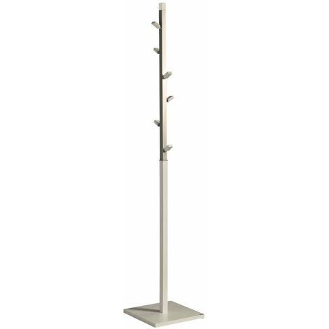 Perchero moderno mod. 428 herrajes en cromo satinado lacado visón, 180 cm(alto)34 cm(ancho)34 cm(largo)