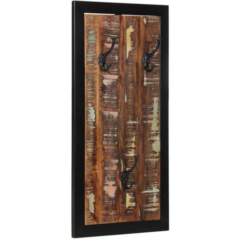 Perchero multicolor madera maciza reciclada 40x2x80 cm