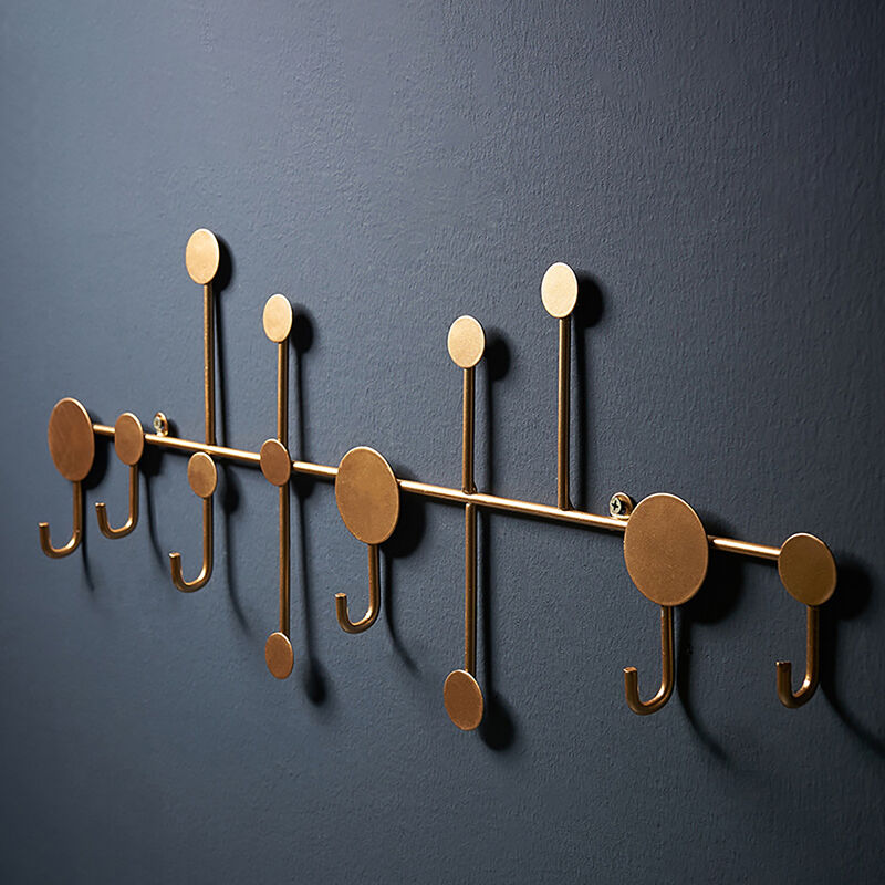 

Perchero Nórdico, Decorativo, Creativo, Colgador de Pared para Sombrero, Ropa con 6 Ganchos, Color de Oro