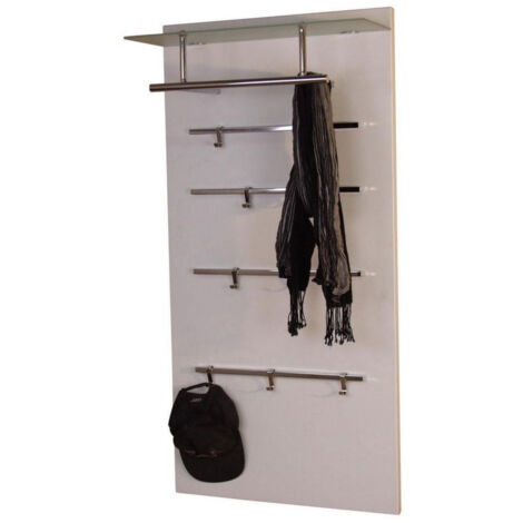 Perchero panel de pared mueble de entrada blanco MED05080