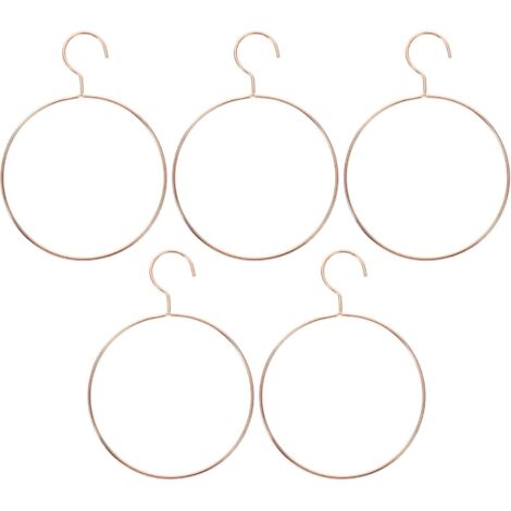 Perchero para bufandas - Juego de 5 perchas metálicas para bufandas, corbatas, cinturones y pashminas - Ideal para guardar en el vestidor (oro rosa)