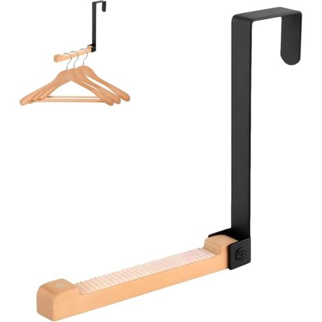 Perchero para puerta, gancho plegable para puerta, sin perforaciones, gancho para puerta colgante, gancho para puerta de interior (negro)