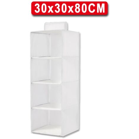 Perchero plegable para armario de autocaravana, 4 niveles - 30 x 30 x 80 cm