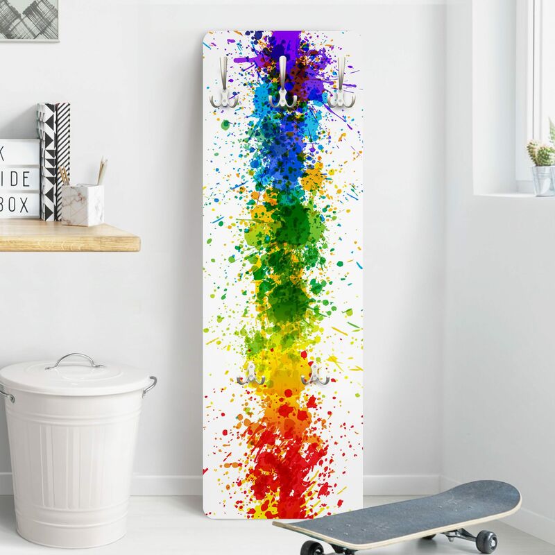 

Perchero - Rainbow splatter 139x46x2cm Dimensión LxA: 139cm x 46cm