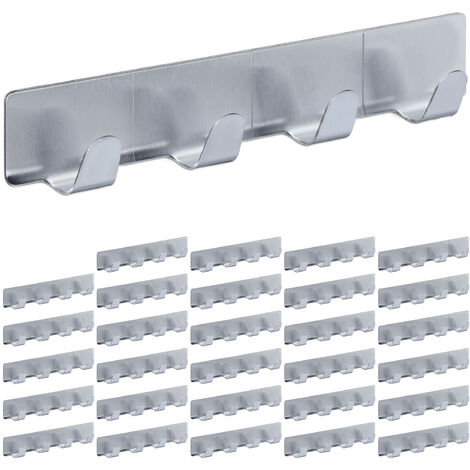 Menz colgador toalla baño sin taladro SET de 5 - ganchos adhesivos para  pared modernos colgadores resistentes inoxidables perchas adhesivas fuertes  : : Bricolaje y herramientas