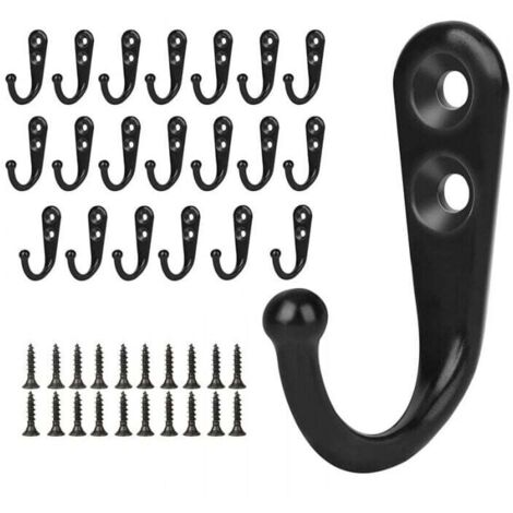 Percheros de pared de metal estilo vintage y retro con tornillos, 20 piezas