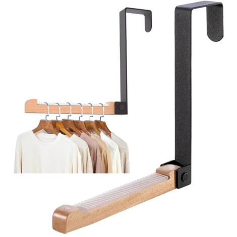 percheros para colgar sobre la puerta - 5 ganchos plegables - Ganchos metálicos para puerta - Para ropa, abrigos, detrás de la puerta del baño