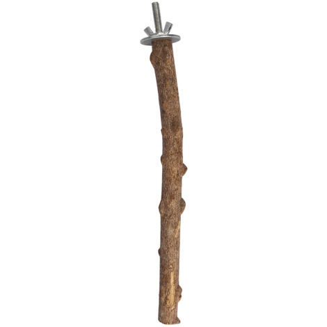 Perchoir à Griffer en Bois Naturel pour Perroquet - Jouet à Mordre et Suspendre pour Cage (25cm)