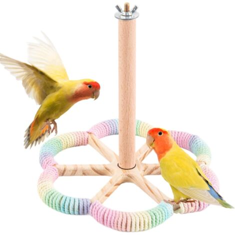 Perchoir à oiseaux pour cage - Support rotatif à l'air libre