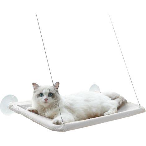Perchoir de fenêtre pour chat – Cadre solide avec ventouses robustes – Tapis en tissu amovible – Pour chats d'intérieur – Jormftte