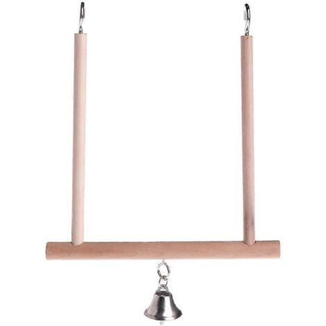 Perchoir en bois avec balançoire et clochette, jouet pour cage de petits perroquets