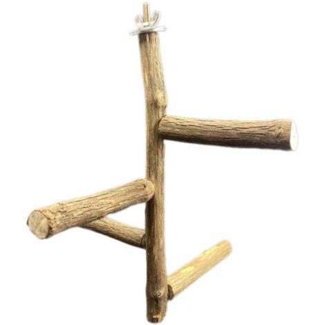 Perchoir en bois pour cage à oiseaux, idéal pour les calopsittes, les conures, les aras et les pinsons.