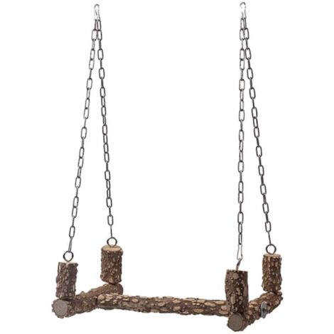 Perchoir en Bois pour Grands Perroquets avec Jouets à Mâcher - Installation Facile