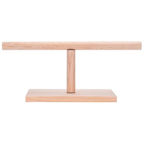 Perchoir en T pour Perroquets avec Table et Surface à Aiguiser en Bois
