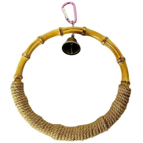 Perchoir hamac perroquets, jouet cage oiseau cercle grignotage support jeu, balançoire oiseaux jouets perchoir suspendu.