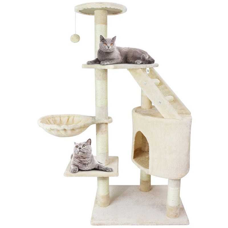 Perchoir Pour Chat Arbre A Chat 1 Cm 5 Perchoirs Beige Materiau Mdf Sk