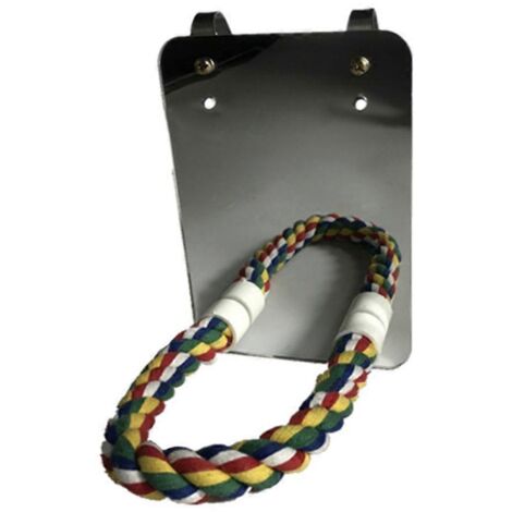 Perchoir pour perroquets, support en corde robuste pour cage, jouet d’entraînement durable pour oiseaux, accessoire de cage résistant et ludique.