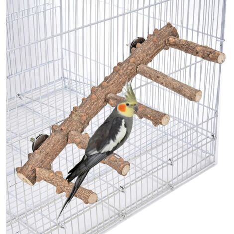Perchoirs en bois naturel pour perroquets, 30,5 cm, support échelle, accessoires pour cages
