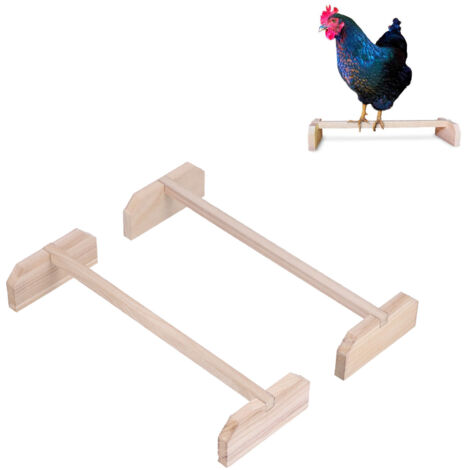[Perchoirs pour Parrots] Perchoirs Bois Naturels Robustes 2 Ensemble pour Poulets Grandes Perruches Dimensions 40x14cm Sans Toxique