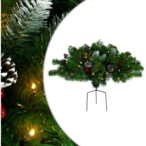 Percorso artificiale Albero di Natale preilluminato Verde 15,7" PVC