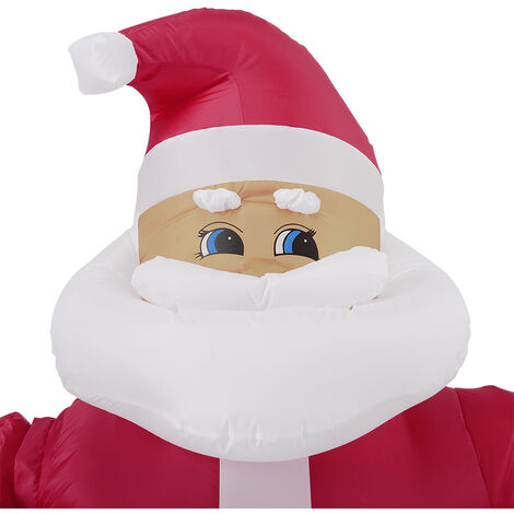 Père Noël 193cm bougeant illuminé par LED Noël Saint Nicolas grandeur nature