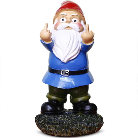 Père Noël de jardin en résine avec deux doigts longs - Modèle bleu
