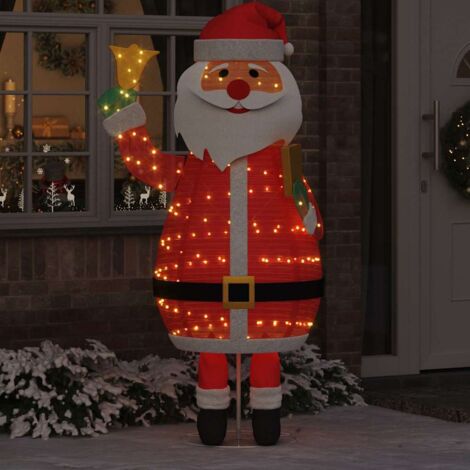 Père Noël de Noël avec 200 LED Blanc chaud 100 x 180 cm tissu vidaXL