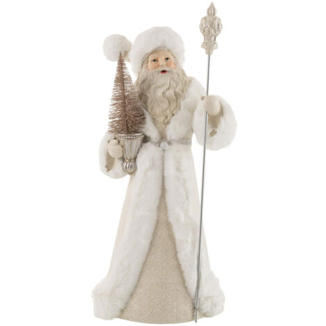 Père Noël Déco en Résine "Sapin" 57cm Blanc