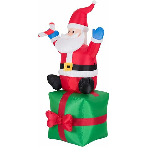 Père Noël Gonflable 180cm Décoratif Père Noël Illuminé