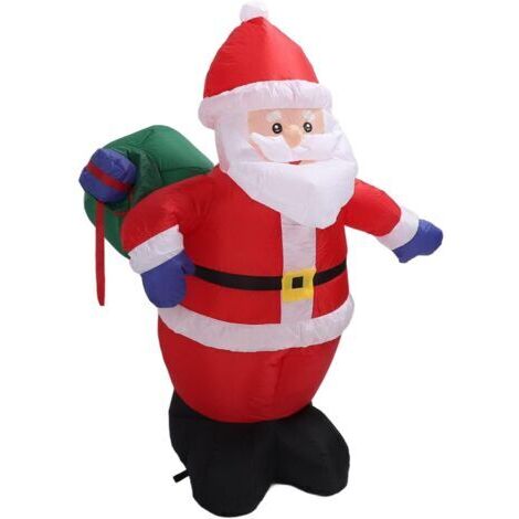 Père Noël Gonflable de 3,9 Pieds avec Sac Cadeau, Décor de Noël Gonflable avec LED pour Décorations d'hiver Intérieures et Extérieures de Cour (Prise UE 220V)