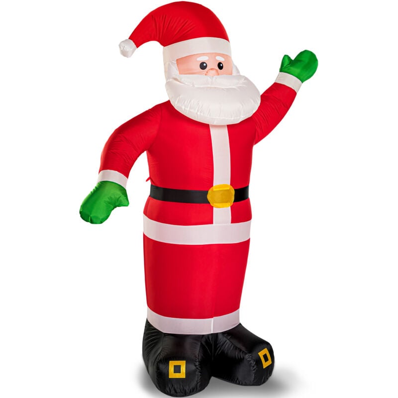 Père Noël gonflable xxl décoratif lumineux fête Noël 250cm pompe électrique intérieur et extérieur 4x piquets de terre autogonflant 4x LEDs