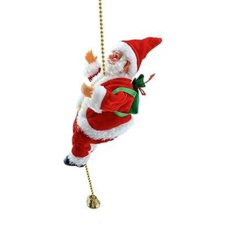 Père Noël grimpant à la corde, décorations de sapin de Noël pour intérieur et extérieur (comme sur la photo)