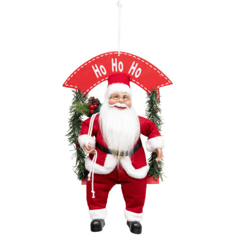 Père Noël sur balancoire à suspendre H 40 cm - Feeric Christmas