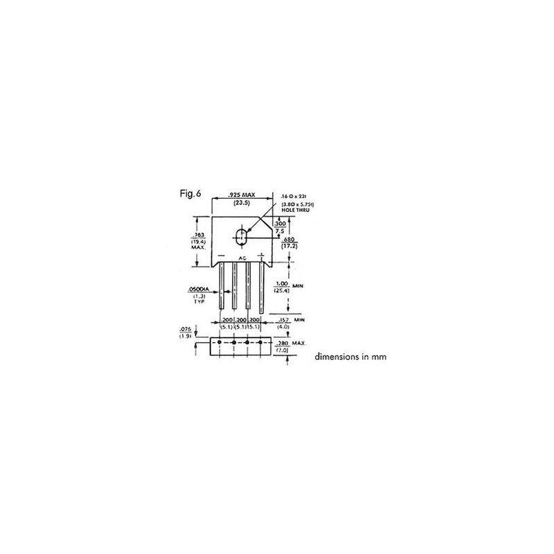 

Perel 145720 Puente Rectificador, 800 V De 6 A, Rs606