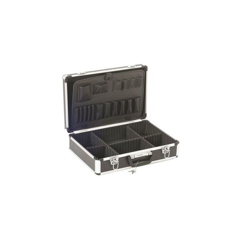 Image of Perel - Aluminium Tool Case - 455 x 330 x 152 mm - 22,8 l - Black