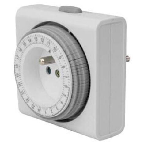 Perel 24-Std.-Zeitschaltuhr, mechanisch, kompakt, 230 V, 16 A, 3680 W, Typ E (französisches System), weiß