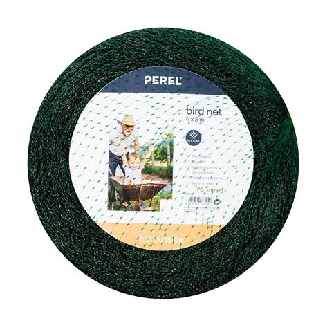 Perel Anti-Bird Net, poliéster, Malla de 2 cm², 4 x 5 m, Verde
