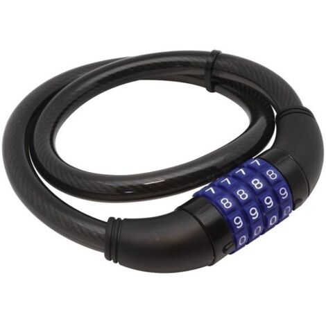 Perel – Antivol à combinaison pour bicyclette – Câble en acier Ø12 mm – Serrure à 4 chiffres – Protection optimale contre le vol