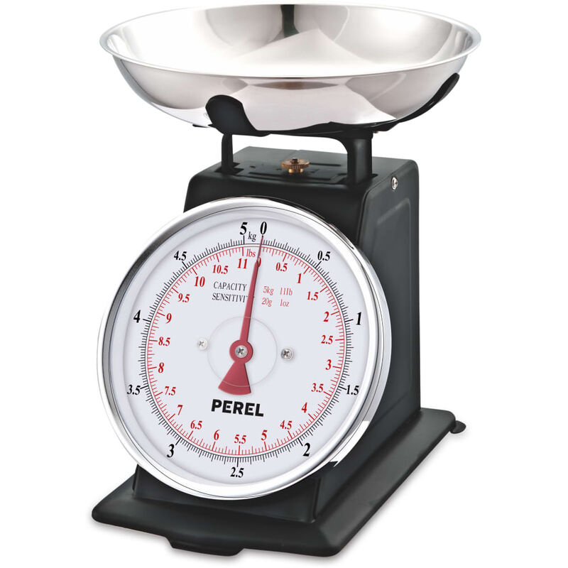 

Báscula de cocina analógica negro 5 kg - Perel